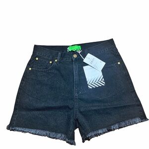 Free People Sandrine Rose Embroidered Denim Shorts Size 28